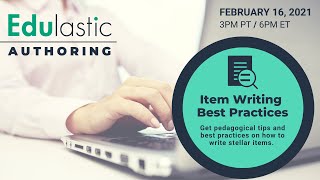Authoring: Item Writing Best Practices