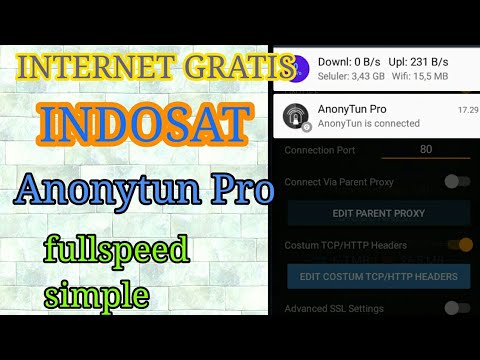 INTERNET GRATIS INDOSAT VIA ANONYTUN PRO FULLSPEED ALL TKP - YouTube