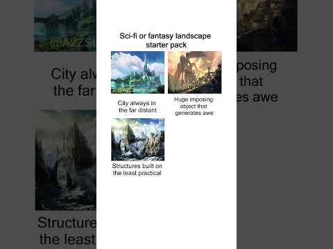 Sci-fi or fantasy landscape starter pack meme #memes