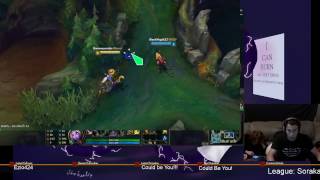 League with Soraka, (and a crappy ADC) almost win 4v5