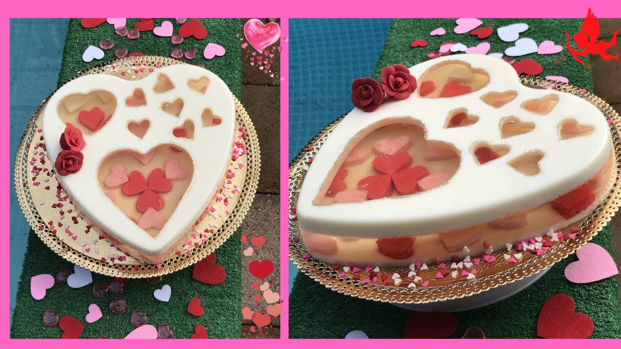 💥Como HACER GELATINA CORAZON 🤍 ❤️Para SAN VALENTIN || POSTRE ECONOMICO|| POCOS INGREDIENTES💞