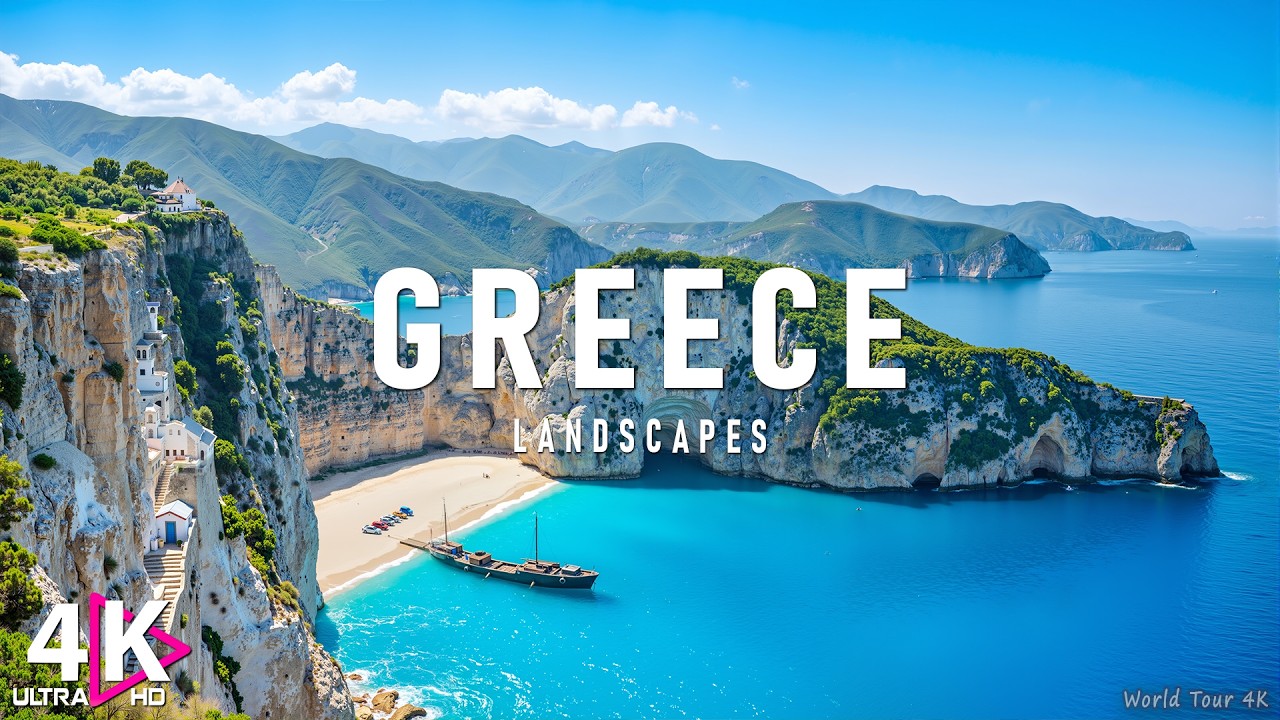 Greece 4K | Sunlit Islands, Timeless Ruins & Mediterranean Calm with Piano | Calming Music