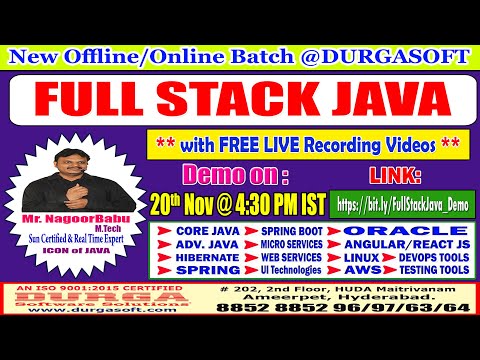 Full Stack Java Offline/Online Training @ DURGASOFT