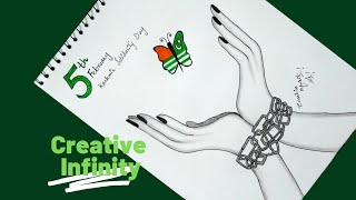 Kashmir day drawing ||5th feb Kashmir solidarity day|| Step by step easy drawing for beginners screenshot 5