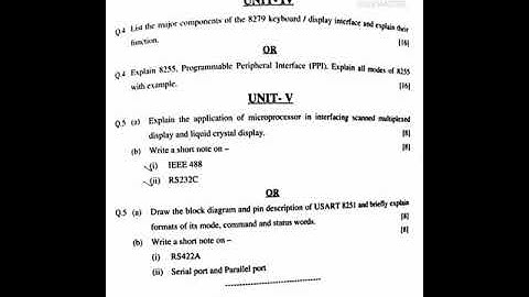 Microprocessors and Interfaces, 4th sem , back exam paper - 2020