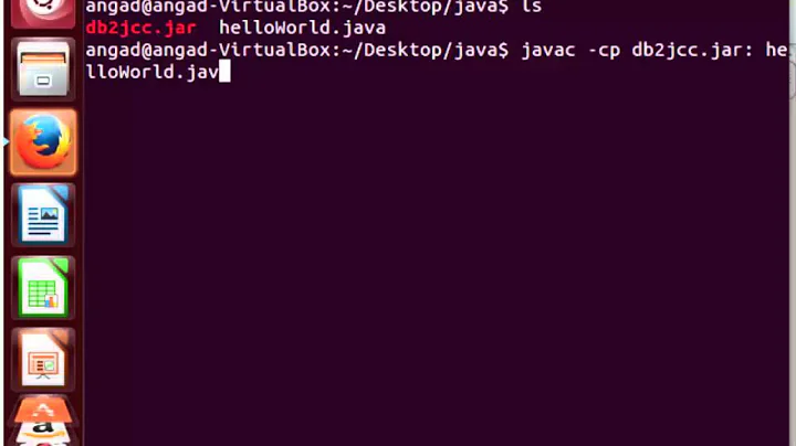 Add JAR file to java program using javac -classpath in linux terminal