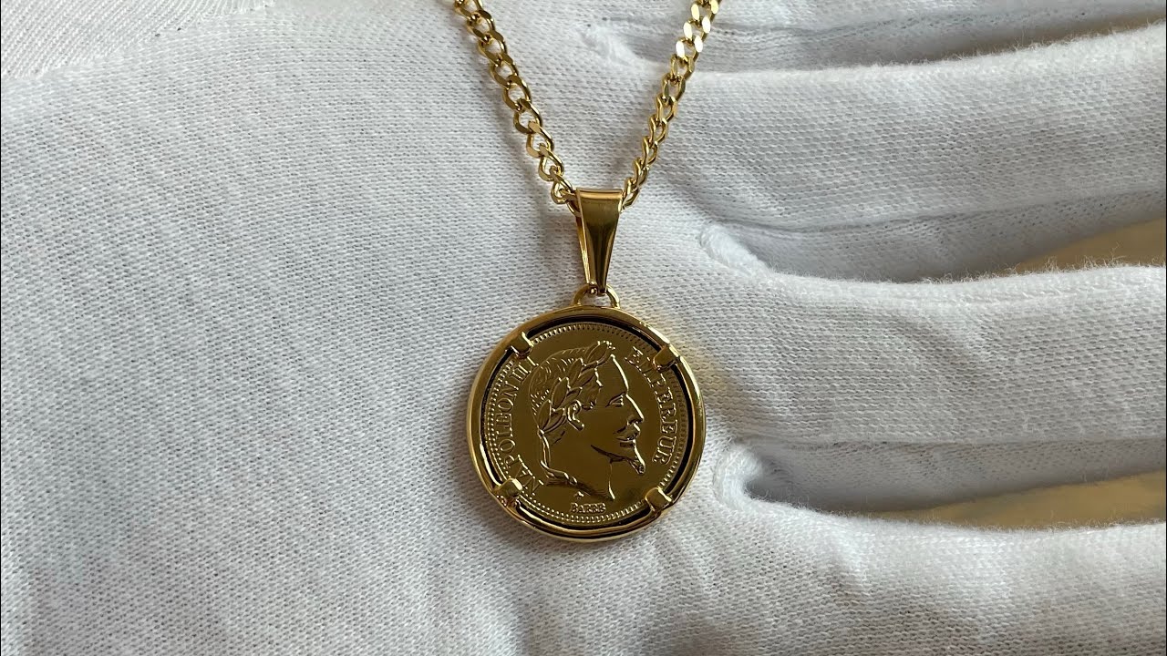 Pendentif Pièce Louis D'or Plaqué Or 18 Carats - Bijouxia - Neuf Sous étiquettes