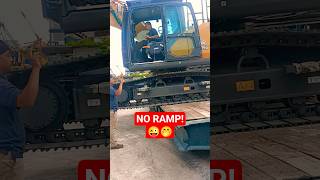 Extreme Excavator Loading Without Ramp | Incredible Operator Skill