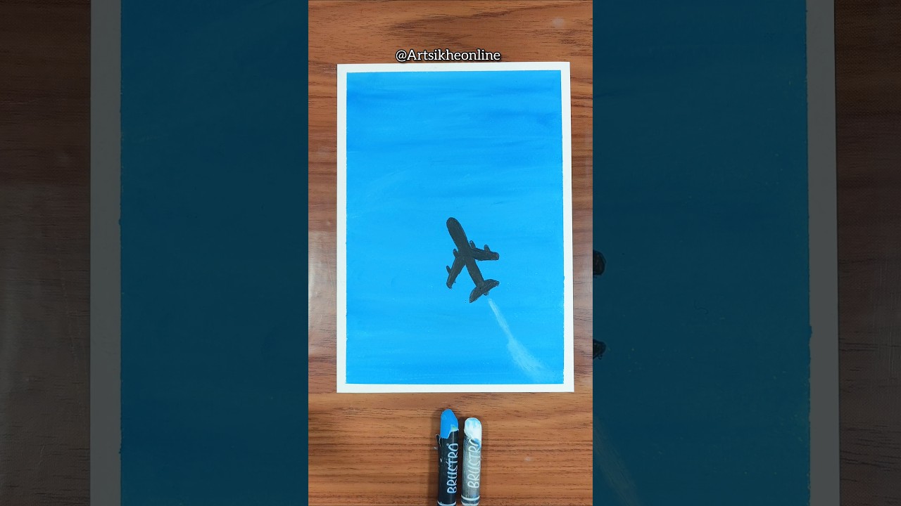 Flying Into Freedom ✈️ | Oil Pastel Sky Art 