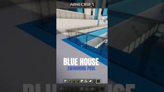 Blue 💙 house Swimming pool covering with glass ✨ #minecraft #shorts