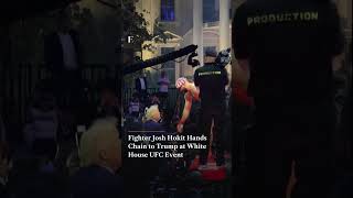 Fighter Josh Hokit Hands Chain to Trump at White House UFC Event | N18G