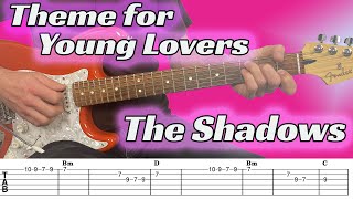 Theme for Young Lovers - Guitar lesson with tabs and chords (The Shadows, Hank Marvin)