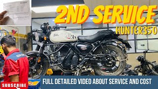 2nd Service Hunter 350 || Full Detailed Review + Service Cost || #royalenfield #hunter350review