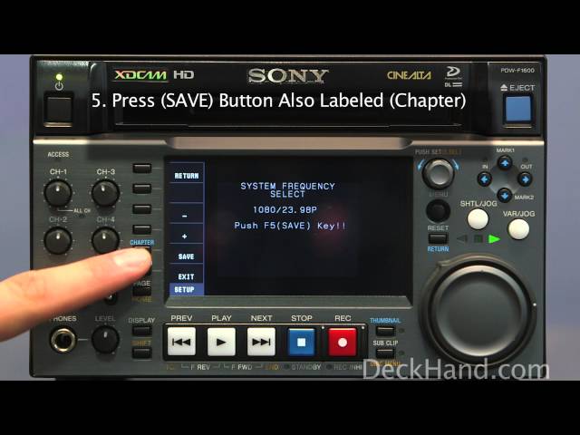 How to change System Frequency on a Sony PDW-F1600 - YouTube