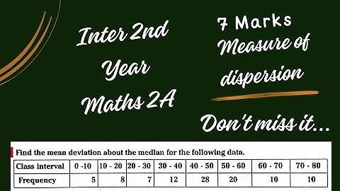 Mean deviation about Median@math naresh eclass