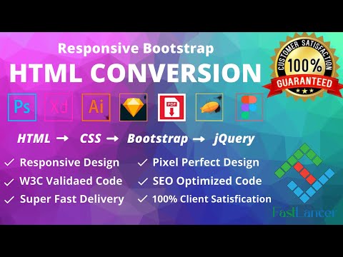 I will convert PSD to HTML, figma to HTML, xd to responsive HTML CSS bootstrap