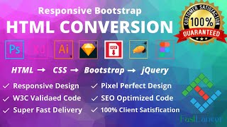 I will convert PSD to HTML, figma to HTML, xd to responsive HTML CSS bootstrap