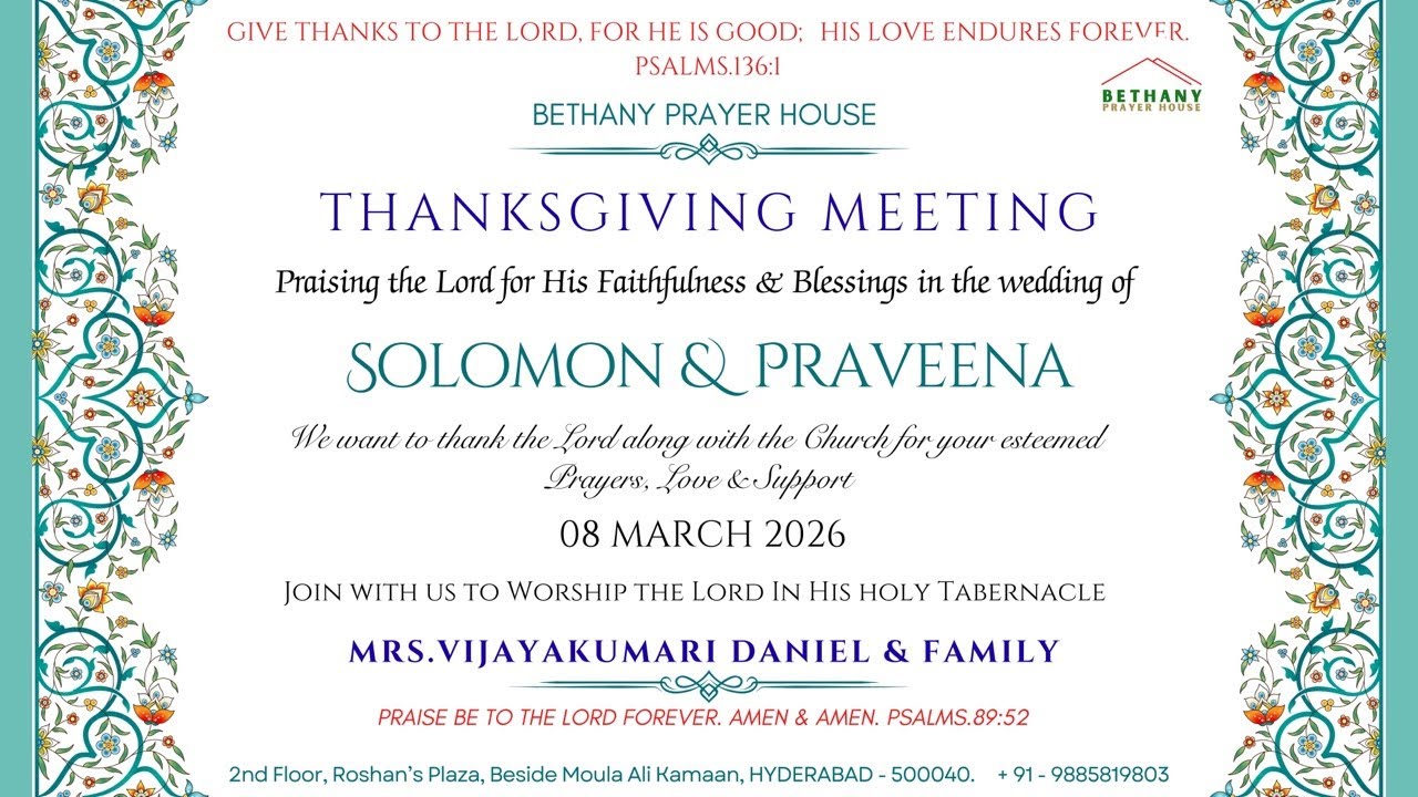 Testimony of Finding GOD’S WILL In Marriage |  THANKS GIVING MEETING ||08-03-2026