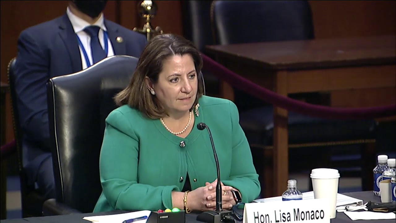 Senator Hawley at a nomination hearing for Lisa Monaco and Vanita Gupta