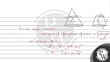 A right circular cone having radius,  \( \mathrm{r} \)  is cut by a plane parallel to the base a...