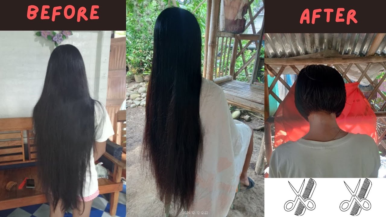 Rapanzel very long hair cut short in village barber shop #haircut #ladieshaircut #pixiecut #hair