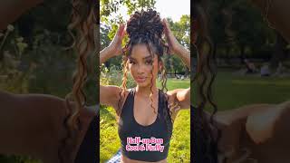UNice Bye-Bye Knots Water Wave Black Wig With Golden Brown Highlights 150% Density Perfect Beach