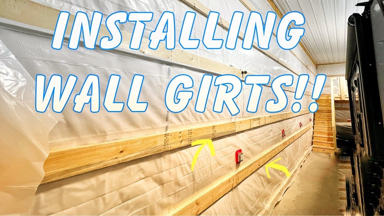 Adding the wall girts in the Pole Garage Part 2 YouTube