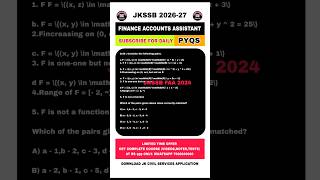 JKSSB 2026 FAA PYQS - FINANCE ACCOUNTS ASSISTANT #jkssbexam #jkssb #jkssbjobs #jkp #jkpolice #jkpsi