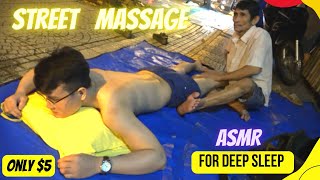 [ASMR] - $5/30 minutes of deep traditional massage on the floor - VIETNAM STREET MASSAGE SERIES