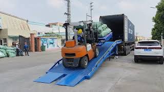 Dock ramp unloading platform