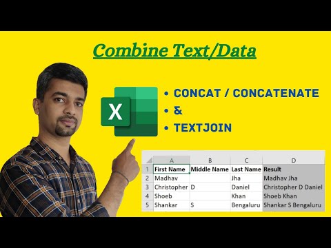 TEXTJOIN |CONCATENATE | & | Merge data from 2 cells | Combine text/data | Excel | Excel Tutorial