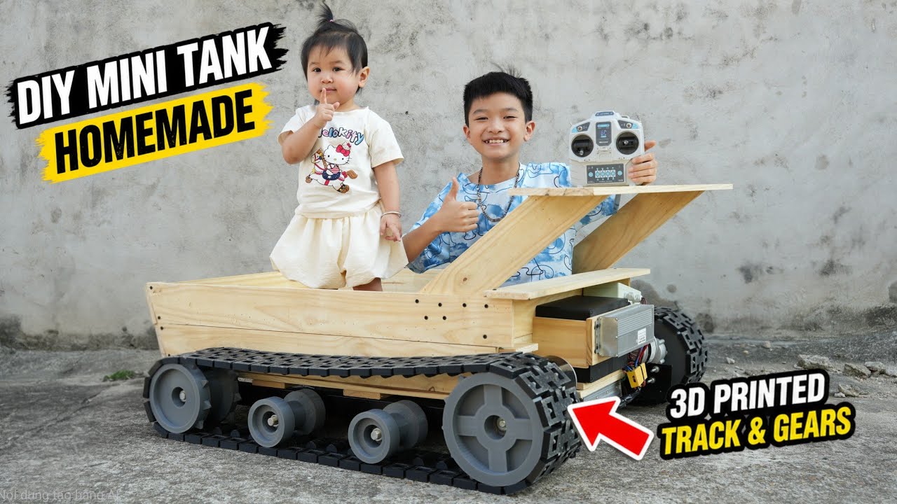 DIY Mini Tank for my son | 266 Hours 3D Printed Tracks & Gears