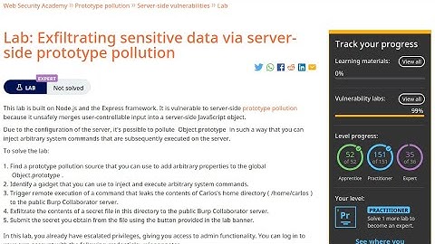 Web Security Academy | Prototype Pollution | 10 - Exfiltrating Sensitive Data Via Server-Side PP