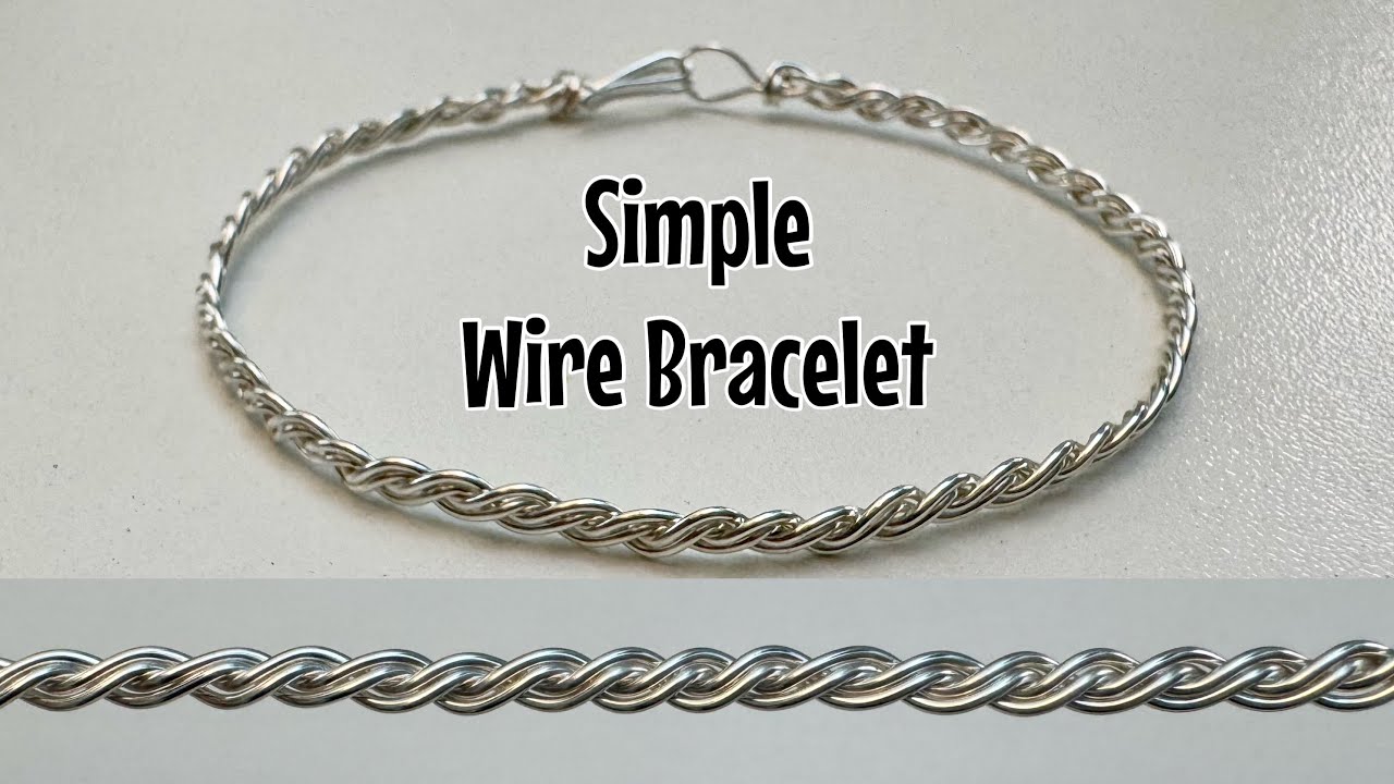 How to make a twisted wire bracelet! Simple 4 x strand braided bangle + hook & loop clasp