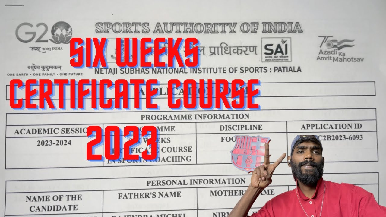 NS NIS SIXWEEK CERTIFICATE COURSE IN SPORTS COACHING FORM 2023 DEC