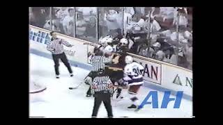 NHL Apr. 28, 1992 Winnipeg Jets v Vancouver Canucks (R) x2 Clips Aaron Broten v Cliff Ronning (R)