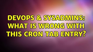 Celebrity DevOps & SysAdmins: What is wrong with this cron tab entry? (3 Solutions!!) Profile