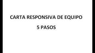 Carta responsiva de equipo Carta responsiva de equipo