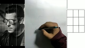 Salman Khan Drawing (sketch)| | How to draw Salman Khan step by step used grid method
