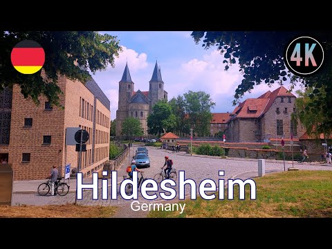 Walking tour in Hildesheim Germany 4k 60fps (☀️2023)