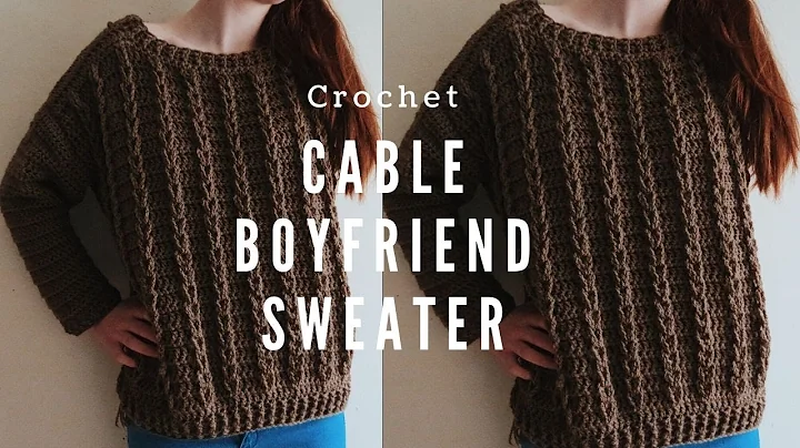 Crochet Cable Boyfriend Sweater Sizes S-5XL