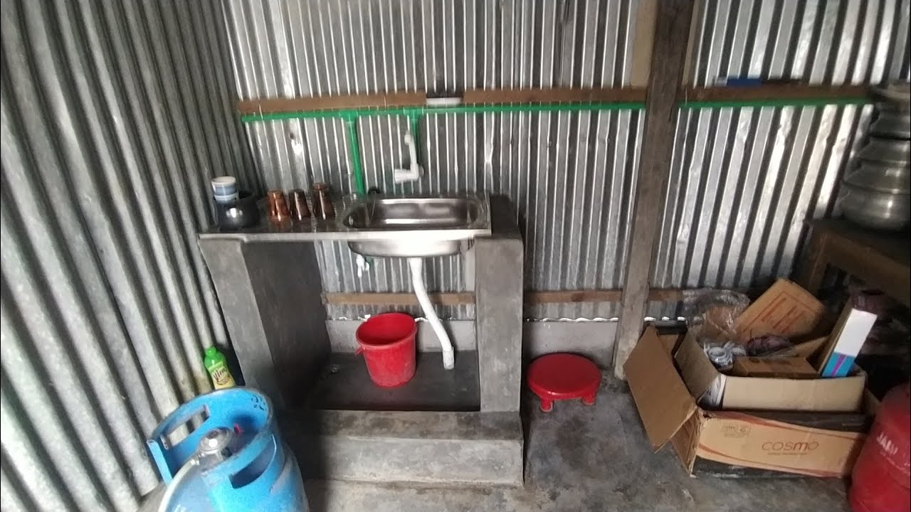 টিনের ঘরে পাইপ ফিটিংস এর কাজ কিভাবে করবেন। Tin house pipe fitting work