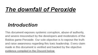 Peroxide cannot get away with this | The Peroxide Files