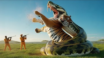 Brave Heroes Save Hyperactive Tiger from Giant Python’s Terrifying Attack