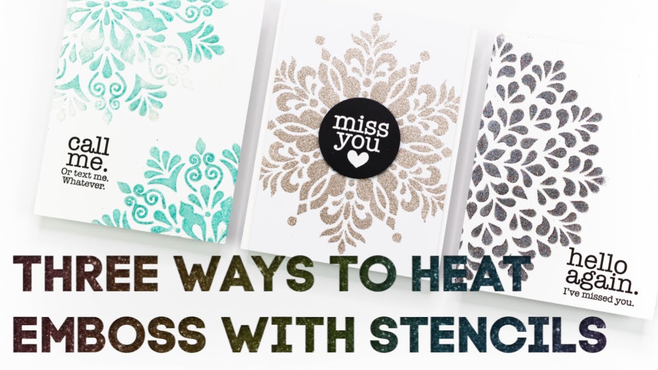 Heat Embossing with Stencils Three Ways | WOW! Embossing - YouTube
