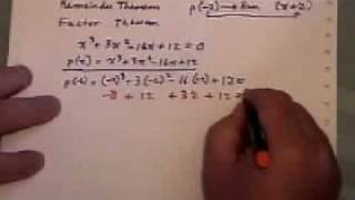 Remainder Theorem and Factor Theorem