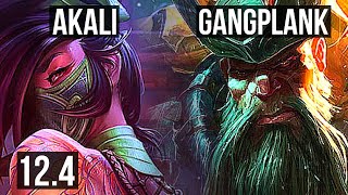 AKALI vs GANGPLANK (TOP) | Rank 3 Akali, 8 solo kills, Rank 24 | KR Challenger | 12.4