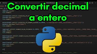 CONVERTIR DECIMAL A ENTERO - CURSO PYTHON Profile