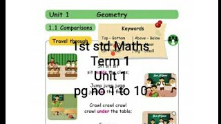 Celebrity 1st std Maths - Term 1 - Unit 1- Geometry - pg no 1 to 10 Net Worth