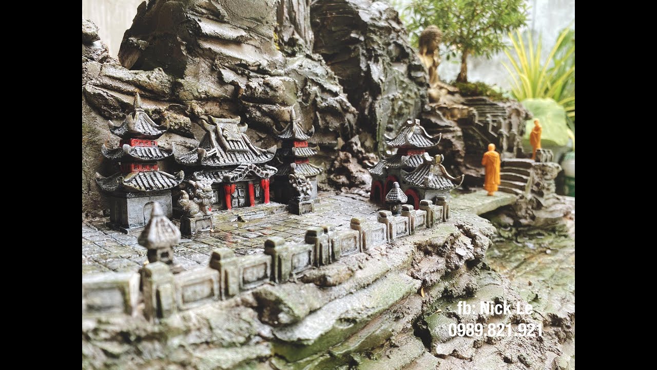 Hướng dẫn làm hòn non bộ tiểu cảnh bằng xốp đơn giản - Instructions for making miniatures